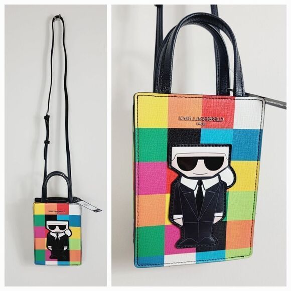 Karl Lagerfield Colorblock Top Handle Crossbody Multi Colored Bag NWT - Picture 1 of 10